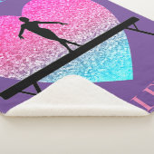 Gymnastics Sherpa Blanket w/ Name of Gymnast Sherpa Deken (3/4)