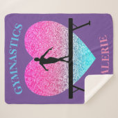Gymnastics Sherpa Blanket w/ Name of Gymnast Sherpa Deken (Voorkant (horizontaal))