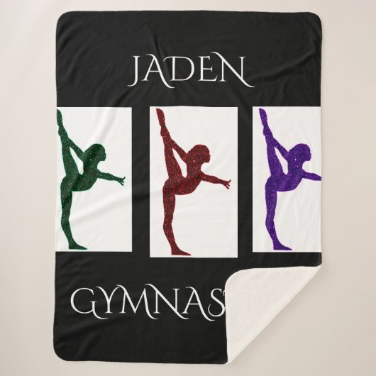GYMNASTICS SHERPA GROTE BLANKET MET NAAM. SHERPA DEKEN (Voorkant)