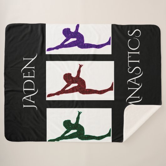 GYMNASTICS SHERPA GROTE BLANKET MET NAAM. SHERPA DEKEN (Voorkant (horizontaal))