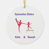 Gymnastics Sisters Ceramic Ornament (Voorkant)