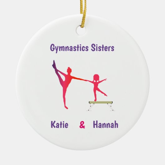 Gymnastics Sisters Ceramic Ornament (Voorkant)