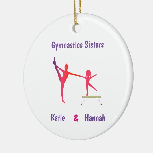 Gymnastics Sisters Ceramic Ornament (Links)