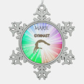 GYMNASTICS SNOWFLAKE TREE ORNAMENT. TIN SNEEUWVLOK ORNAMENT (Voorkant)