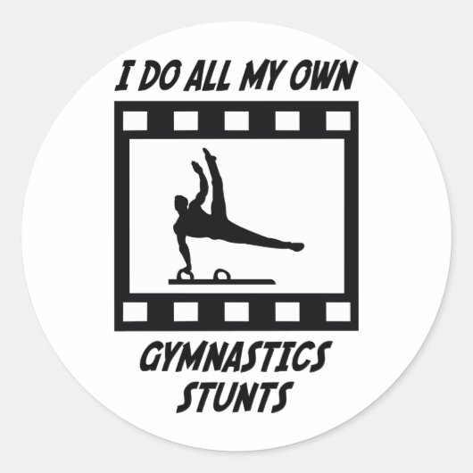 Gymnastics Stunts Ronde Sticker (Voorkant)
