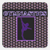 GYMNASTICS Supersterren overal Vierkante Sticker (Voorkant)