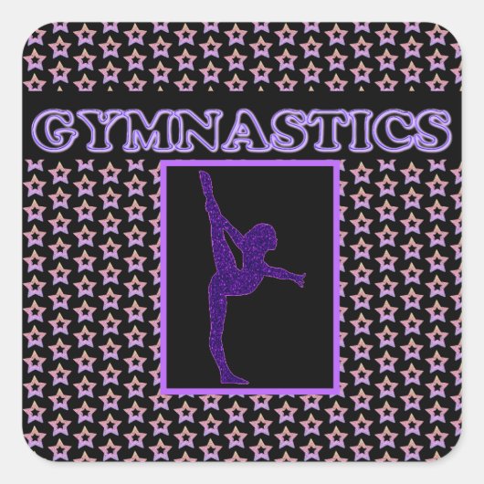 GYMNASTICS Supersterren overal Vierkante Sticker (Voorkant)
