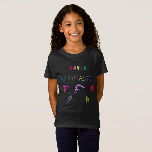 GYMNASTICS T-SHIRT MET GYMNAST GEPERSONALISEERD. (Voorkant volledig)