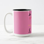 GYMNASTICS TWEE TELEFOONMOK IN PINK/BLACK. TWEEKLEURIGE KOFFIEMOK (Links)