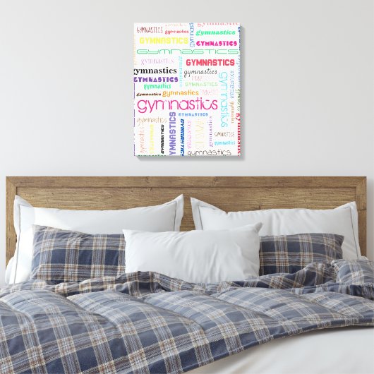 Gymnastics Typography Stretched Canvas Print (Insitu (Slaapkamer))