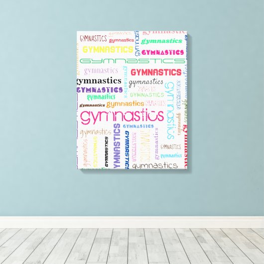 Gymnastics Typography Stretched Canvas Print (Insitu (Houten vloer))