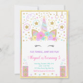 Gymnastics Unicorn Invitation Unicorn Kaart (Voorkant)