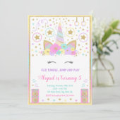 Gymnastics Unicorn Invitation Unicorn Kaart (Staand voorkant)