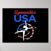 Gymnastics USA Flag Gymnast Gymnastic Sports Lover Poster (Voorkant)