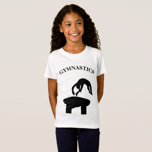 Gymnastics Vault met de naam Girls T-Shirt (Voorkant volledig)
