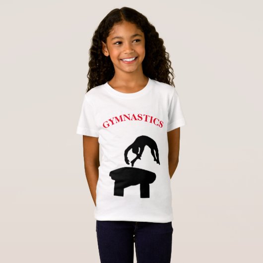 Gymnastics Vault met de naam Girls T-Shirt (Voorkant volledig)