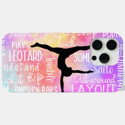 Gymnastics Words Rainbow Ombre Case-Mate iPhone Case (Achterkant (horizontaal))