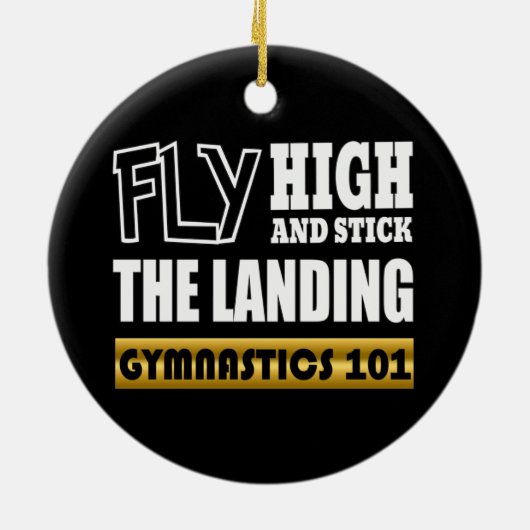 Gymnastiek 101 Fly High - Bar Gymnast Keramisch Ornament (Achterkant)