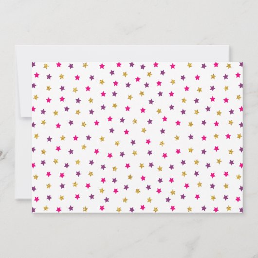 Gymnastiek 3e verjaardag uitnodiging | Hot Pink (Achterkant)