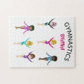 Gymnastiek 6 gymnast gepersonaliseerd meisje legpuzzel (Horizontaal)