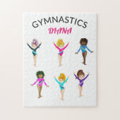 Gymnastiek 6 gymnast gepersonaliseerd meisje legpuzzel (Verticaal)