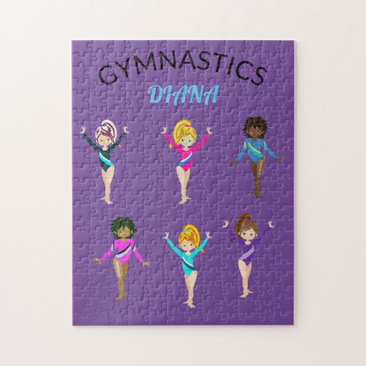 GYMNASTIEK 6 GYMNAST GEPERSONALISEERD PUZZZLE LEGPUZZEL (Verticaal)
