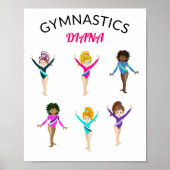 Gymnastiek 6 Meisjes Gymnast Poster (Voorkant)