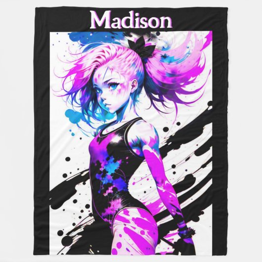 Gymnastiek Abstract Spirit of the Gymnast Custom Fleece Deken (Voorkant)