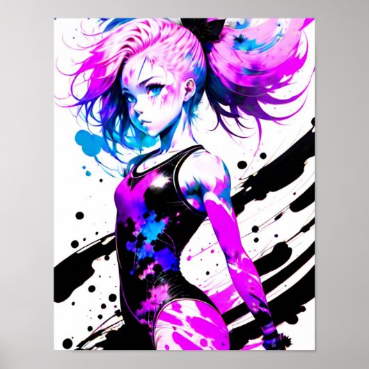 Gymnastiek Abstract Spirit of the Gymnast Poster (Voorkant)