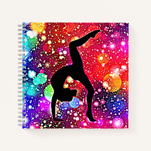Gymnastiek Abstracte Bubble Dot Handstandaard Pose Notitieboek (Voorkant)