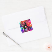 Gymnastiek Abstracte Bubble Dot Handstandaard Pose Vierkante Sticker (Envelop)