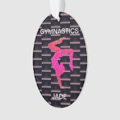 Gymnastiek acrylversiering gepersonaliseerd. ornament (voorkant)