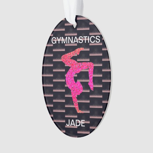Gymnastiek acrylversiering gepersonaliseerd. ornament (voorkant)