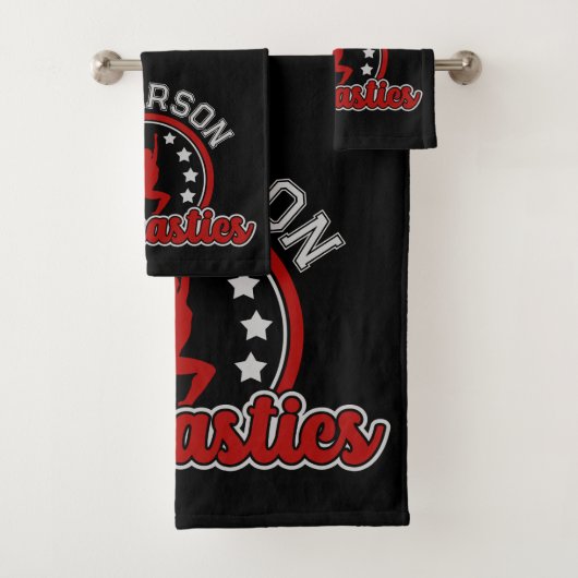 Gymnastiek ADD NAAM Gymnast Vault Floor Athlete Bad Handdoek (Insitu)