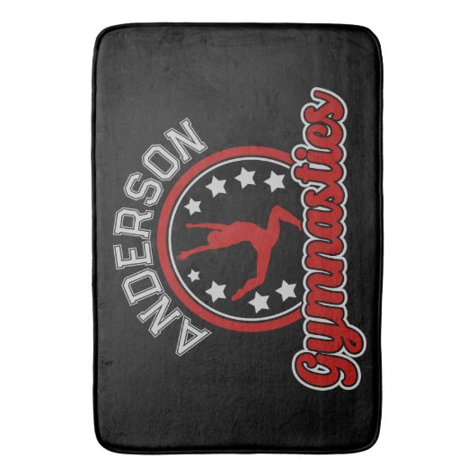 Gymnastiek ADD NAAM Gymnast Vault Floor Athlete Badmat (Voorkant Verticaal)