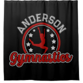 Gymnastiek ADD NAAM Gymnast Vault Floor Athlete Douchegordijn (Voorkant)