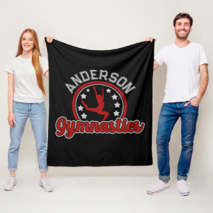 Gymnastiek ADD NAAM Gymnast Vault Floor Athlete Fleece Deken