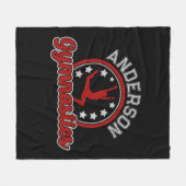 Gymnastiek ADD NAAM Gymnast Vault Floor Athlete Fleece Deken (Voorkant (Horizontaal))