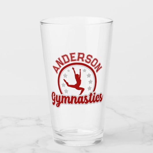 Gymnastiek ADD NAAM Gymnast Vault Floor Athlete Glas (Voorkant)