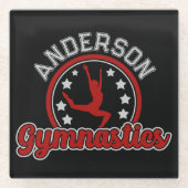 Gymnastiek ADD NAAM Gymnast Vault Floor Athlete Glazen Onderzetter (Voorkant)