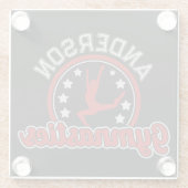 Gymnastiek ADD NAAM Gymnast Vault Floor Athlete Glazen Onderzetter (Achterkant)