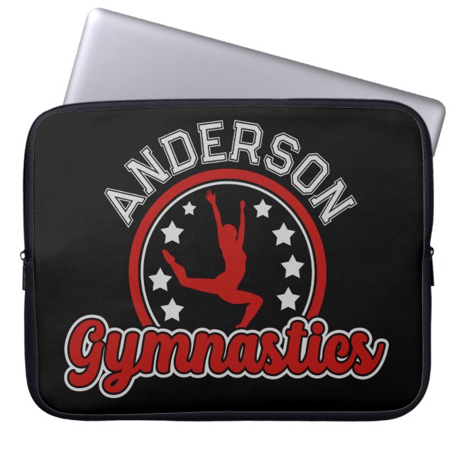 Gymnastiek ADD NAAM Gymnast Vault Floor Athlete Laptop Sleeve (Voorkant)
