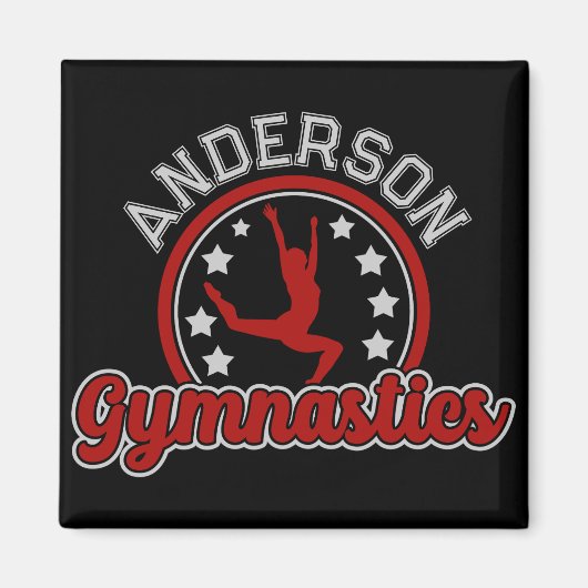 Gymnastiek ADD NAAM Gymnast Vault Floor Athlete Magneet (Voorkant)
