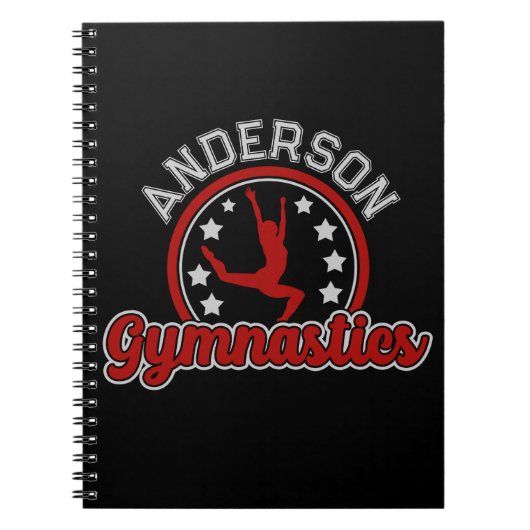 Gymnastiek ADD NAAM Gymnast Vault Floor Athlete Notitieboek (Voorkant)