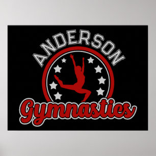 Gymnastiek ADD NAAM Gymnast Vault Floor Athlete Poster