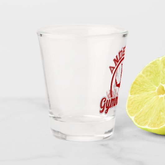 Gymnastiek ADD NAAM Gymnast Vault Floor Athlete Shot Glas (Links)