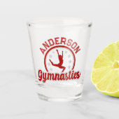 Gymnastiek ADD NAAM Gymnast Vault Floor Athlete Shot Glas (Voorkant)