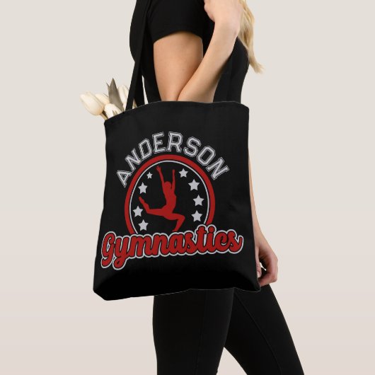 Gymnastiek ADD NAAM Gymnast Vault Floor Athlete Tote Bag (Dichtbij)