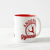 Gymnastiek ADD NAAM Gymnast Vault Floor Athlete Tweekleurige Koffiemok (Voorkant rechts)