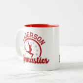 Gymnastiek ADD NAAM Gymnast Vault Floor Athlete Tweekleurige Koffiemok (Voorkant links)